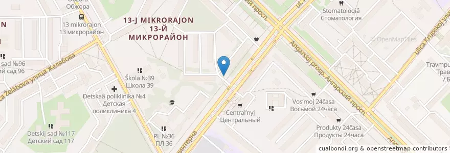 Mapa de ubicacion de Фармэконом en روسيا, Сибирский Федеральный Округ, إركوتسك أوبلاست, Ангарский Городской Округ.