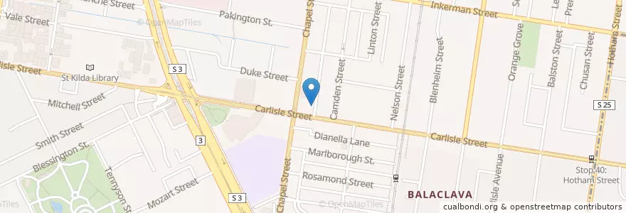 Mapa de ubicacion de Monk Bodhi Dharma en Australia, Victoria, City Of Port Phillip.