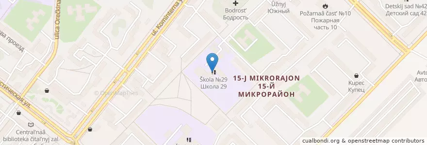 Mapa de ubicacion de Школа №29 en Russia, Distretto Federale Siberiano, Oblast' Di Irkutsk, Ангарский Городской Округ.