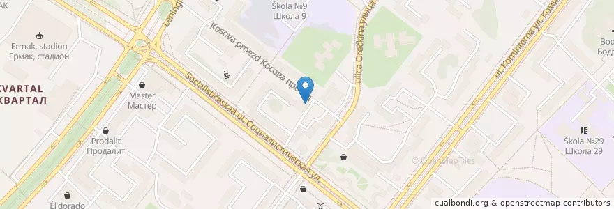 Mapa de ubicacion de Почтовое отделение №38 en روسيا, Сибирский Федеральный Округ, إركوتسك أوبلاست, Ангарский Городской Округ.