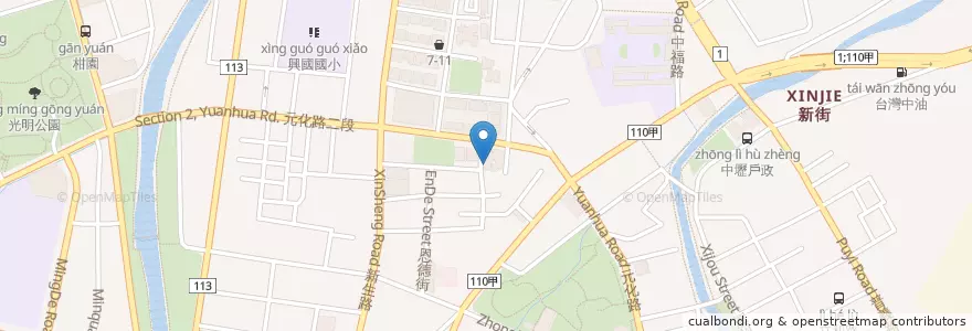 Mapa de ubicacion de Subway en Taiwan, Taoyuan, Zhongli District.