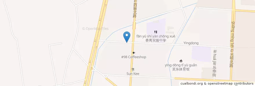 Mapa de ubicacion de Left Bank en الصين, غوانغدونغ, 广州市, 番禺区.