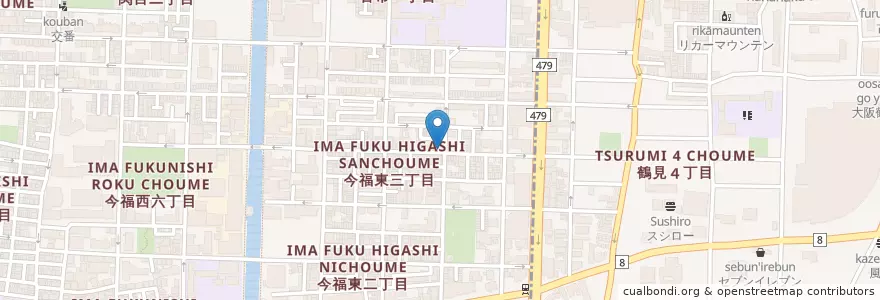 Mapa de ubicacion de 馬場内科・循環器科 en 日本, 大阪府, 大阪市, 城東区.