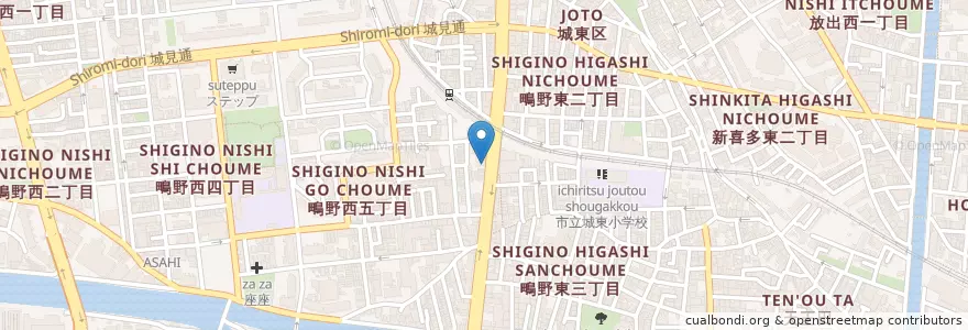 Mapa de ubicacion de ふるさと庵 en Japon, Préfecture D'Osaka, 大阪市, 城東区.