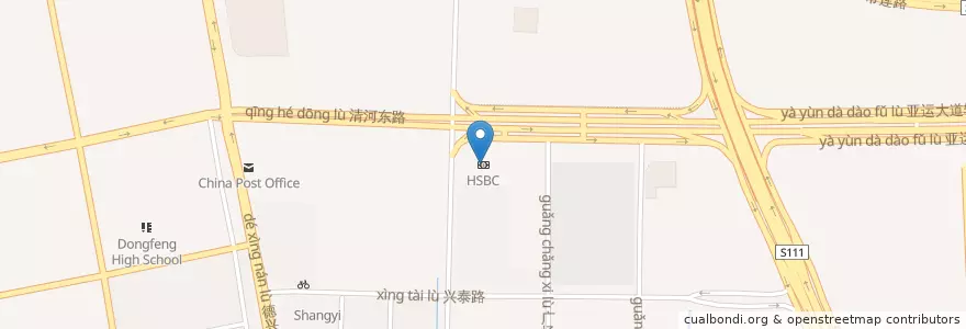 Mapa de ubicacion de HSBC en China, Provincia De Cantón, Cantón, 番禺区.