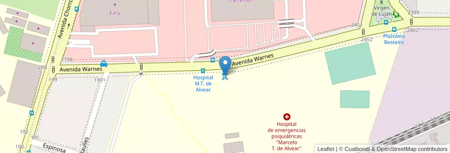 Mapa de ubicacion de 213 - Hospital Alvear en Argentinië, Ciudad Autónoma De Buenos Aires, Buenos Aires, Comuna 15.
