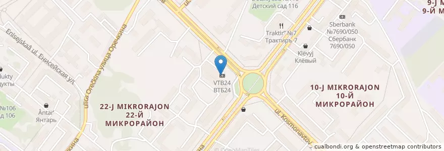 Mapa de ubicacion de ВТБ en Rusia, Сибирский Федеральный Округ, Иркутская Область, Ангарский Городской Округ.