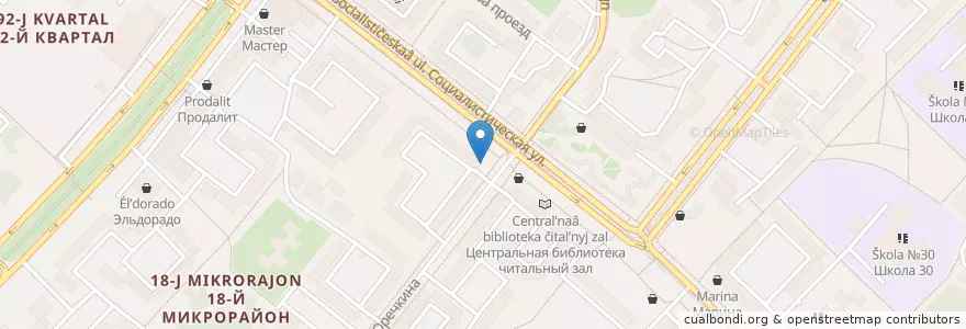 Mapa de ubicacion de Центральная библиотека абонемент en Russia, Siberian Federal District, Irkutsk Oblast, Ангарский Городской Округ.