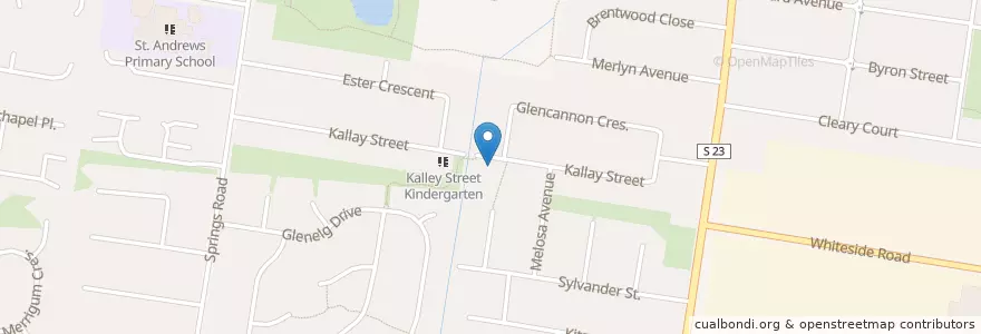 Mapa de ubicacion de Kalley Street Kindergarten en オーストラリア, ビクトリア, City Of Kingston.