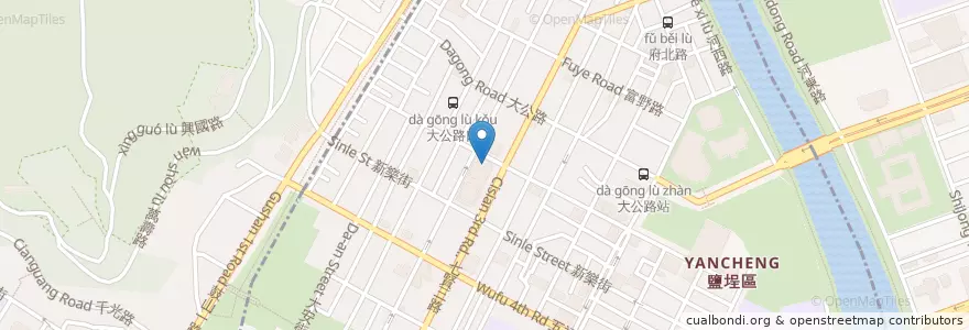 Mapa de ubicacion de 高雄市立圖書館鹽埕分館 en 臺灣, 高雄市, 鹽埕區.