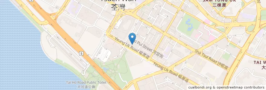 Mapa de ubicacion de 楊屋道街市 Yeung Uk Road Market en Cina, Guangdong, Hong Kong, Nuovi Territori, 荃灣區 Tsuen Wan District.