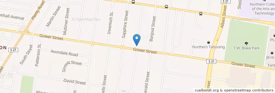 Mapa de ubicacion de Gower Street Kindergarten en Австралия, Виктория, City Of Darebin.