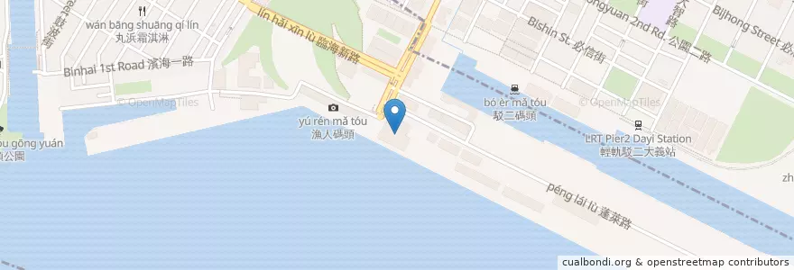 Mapa de ubicacion de 香蕉碼頭海景餐廳 en 台湾, 高雄市, 鼓山区.