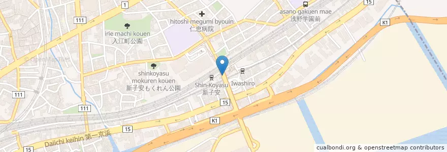 Mapa de ubicacion de 濱そば en ژاپن, 神奈川県, 横浜市, 神奈川区.