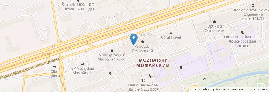 Mapa de ubicacion de Совкомбанк en Rusia, Distrito Federal Central, Москва, Западный Административный Округ, Можайский Район.