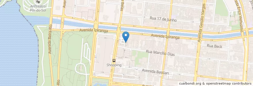 Mapa de ubicacion de Refeicenter do TRT en Brasil, Região Sul, Rio Grande Do Sul, Região Metropolitana De Porto Alegre, Região Geográfica Intermediária De Porto Alegre, Região Geográfica Imediata De Porto Alegre, Porto Alegre.