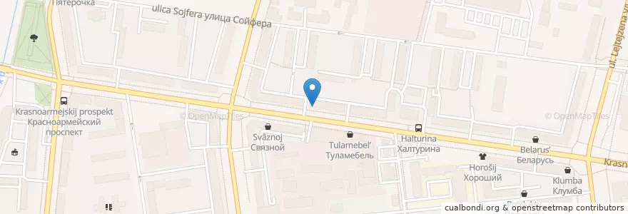 Mapa de ubicacion de Паппарацци en روسيا, Центральный Федеральный Округ, Тульская Область, Городской Округ Тула.