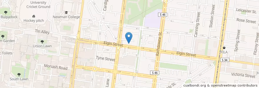 Mapa de ubicacion de Dr Barry S. Johnson en Australia, Victoria, City Of Melbourne.