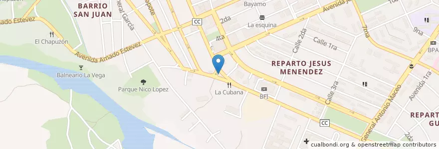 Mapa de ubicacion de CUPET El Triangulo en 쿠바, Granma, Bayamo, Ciudad De Bayamo.