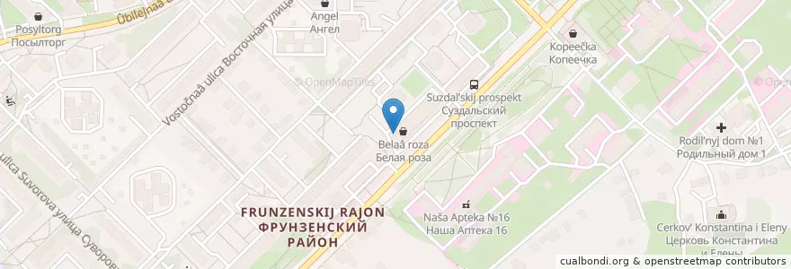 Mapa de ubicacion de Семейная en Rusia, Distrito Federal Central, Óblast De Vladímir, Городской Округ Владимир.