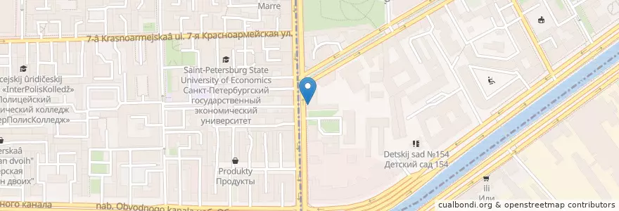 Mapa de ubicacion de Форштадт en Russie, District Fédéral Du Nord-Ouest, Oblast De Léningrad, Saint-Pétersbourg, Адмиралтейский Район, Округ Семёновский.
