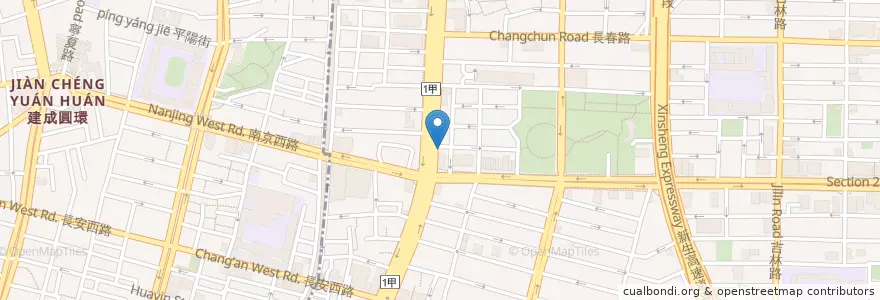 Mapa de ubicacion de 摩斯漢堡 en 台湾, 新北市, 台北市, 中山区.