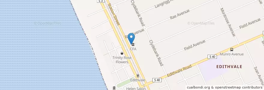 Mapa de ubicacion de Edithvale Fire Brigade en オーストラリア, ビクトリア, City Of Kingston.