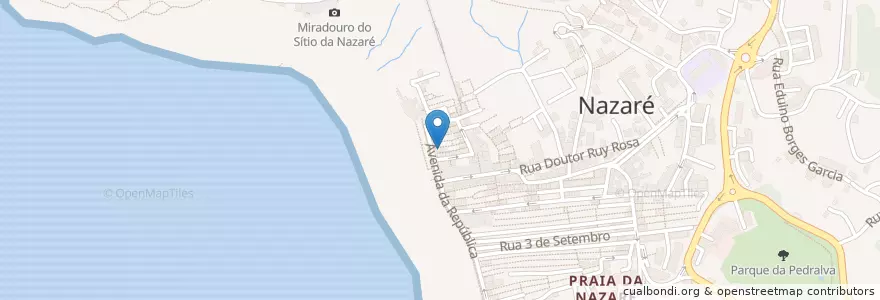 Mapa de ubicacion de Blá Blá  en پرتغال, Centro, Leiria, Oeste, Nazaré, Nazaré.