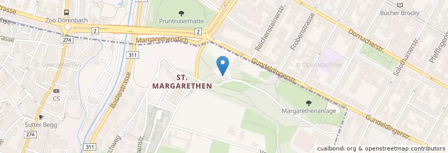 Mapa de ubicacion de Kita Margarethengarten en Svizzera, Basilea Città, Basel.