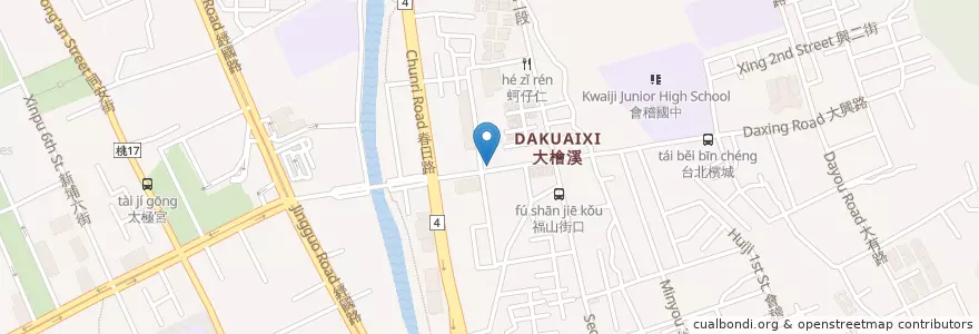 Mapa de ubicacion de 老鷹熱炒  en 臺灣, 桃園市, 桃園區.
