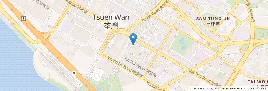Mapa de ubicacion de 海天豪苑停車場 The Blue Yard Car Park en چین, گوانگ‌دونگ, هنگ‌کنگ, 新界 New Territories, 荃灣區 Tsuen Wan District.