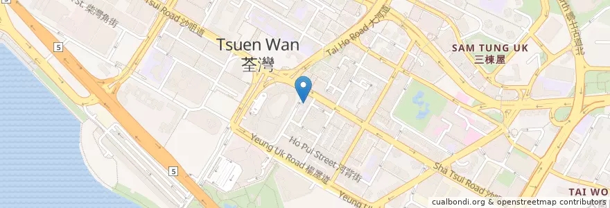 Mapa de ubicacion de The Church of Christ in China Chuen Yuen Church en China, Guangdong, Hong Kong, New Territories, Tsuen Wan District.