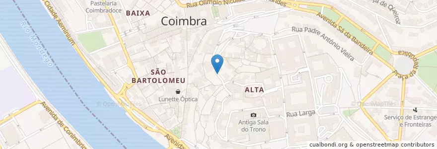 Mapa de ubicacion de Bar Moelas en 葡萄牙, Centro, Baixo Mondego, Coimbra, Coimbra, Sé Nova, Santa Cruz, Almedina E São Bartolomeu.