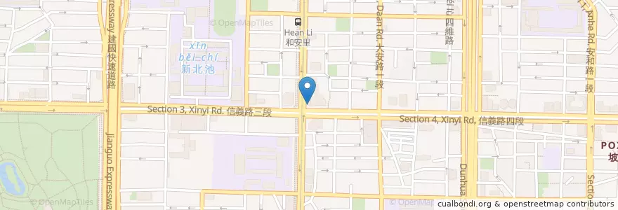 Mapa de ubicacion de 星巴克 en تايوان, تايبيه الجديدة, تايبيه, 大安區.