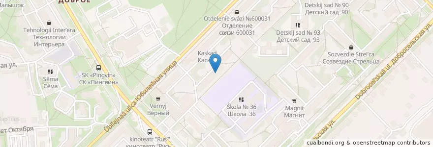 Mapa de ubicacion de Центральная городская библиотека, филиал №9 en Russland, Föderationskreis Zentralrussland, Oblast Wladimir, Городской Округ Владимир.