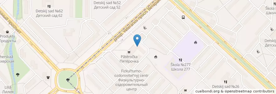 Mapa de ubicacion de МедВедь en ロシア, 北西連邦管区, レニングラード州, サンクト ペテルブルク, Кировский Район.
