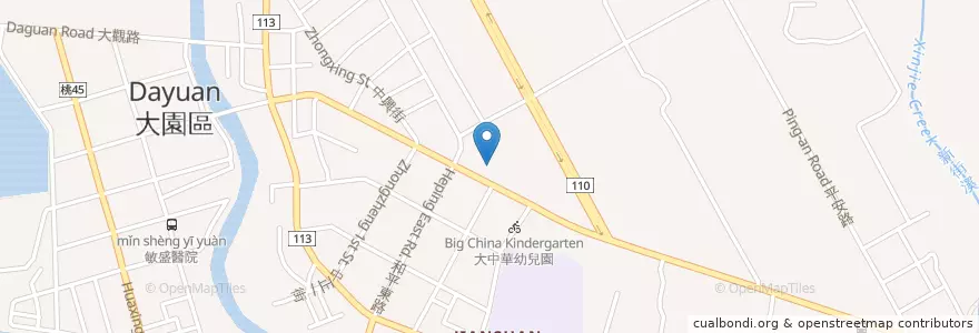 Mapa de ubicacion de 桃園客運大園站 en Тайвань, Таоюань, 大園區.
