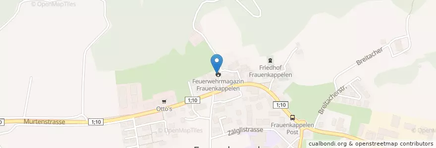 Mapa de ubicacion de Feuerwehrmagazin Frauenkappelen en Schweiz, Bern, Verwaltungsregion Bern-Mittelland, Verwaltungskreis Bern-Mittelland, Frauenkappelen.