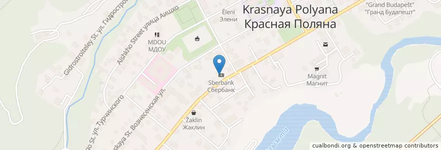 Mapa de ubicacion de Сбербанк en Russia, Distretto Federale Meridionale, Territorio Di Krasnodar, Городской Округ Сочи.