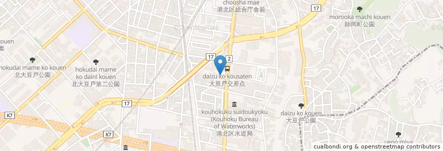 Mapa de ubicacion de しまだ歯科医院 en 일본, 가나가와현, 요코하마시, 港北区.