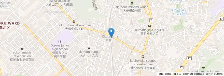 Mapa de ubicacion de ポン吉 en 일본, 가나가와현, 요코하마시, 港北区.
