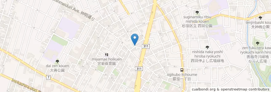 Mapa de ubicacion de 河見医院 en Japan, Tokio, 杉並区.
