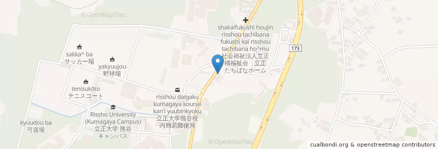 Mapa de ubicacion de すみれ食堂 en 日本, 埼玉県, 熊谷市.