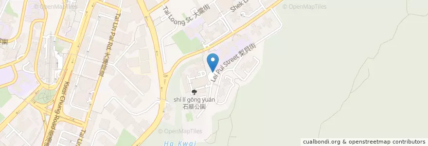 Mapa de ubicacion de 石籬 (梨貝街) Shek Lei (Lei Pui Street) en الصين, غوانغدونغ, هونغ كونغ, الأقاليم الجديدة, 葵青區 Kwai Tsing District.