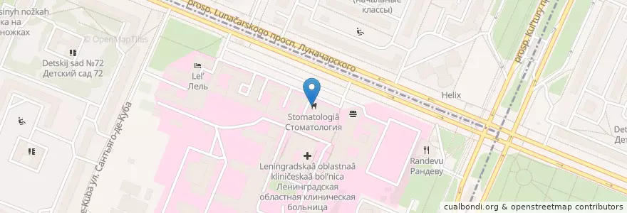Mapa de ubicacion de Стоматология en Russland, Föderationskreis Nordwest, Oblast Leningrad, Sankt Petersburg, Wyborger Rajon, Округ Сосновское.