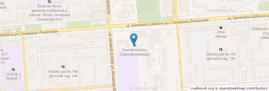 Mapa de ubicacion de Совинформбюро en Russia, Distretto Federale Centrale, Oblast' Di Voronež, Городской Округ Воронеж.