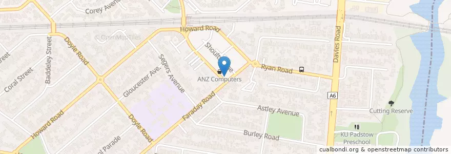 Mapa de ubicacion de Gloria Jean's en أستراليا, نيوساوث ويلز, Canterbury-Bankstown Council, Sydney.