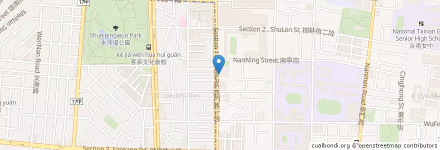 Mapa de ubicacion de 京城商業銀行 en Tayvan, 臺南市, 中西區, 南區.