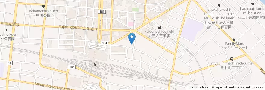 Mapa de ubicacion de コムパーク en Japon, Tokyo, 八王子市.