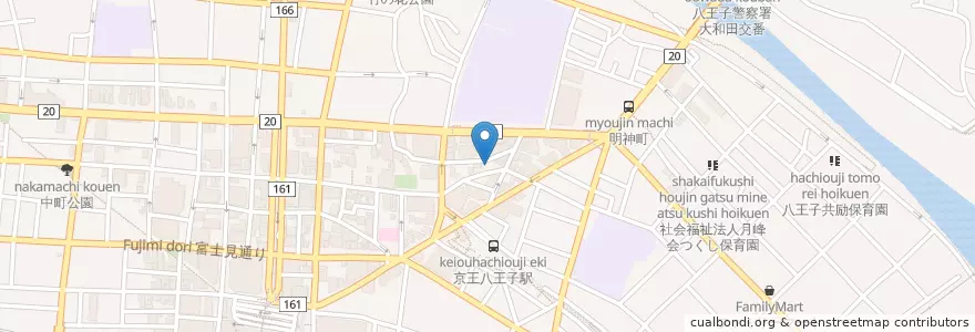 Mapa de ubicacion de コムパーク en Japan, Tokio, 八王子市.